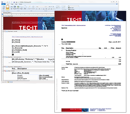 Informe impreso creado con TFORMer Designer