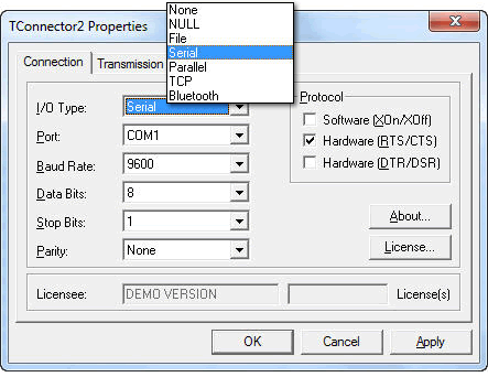 DAQ with RS232, Serial, USB, Bluetooth, TCP/IP